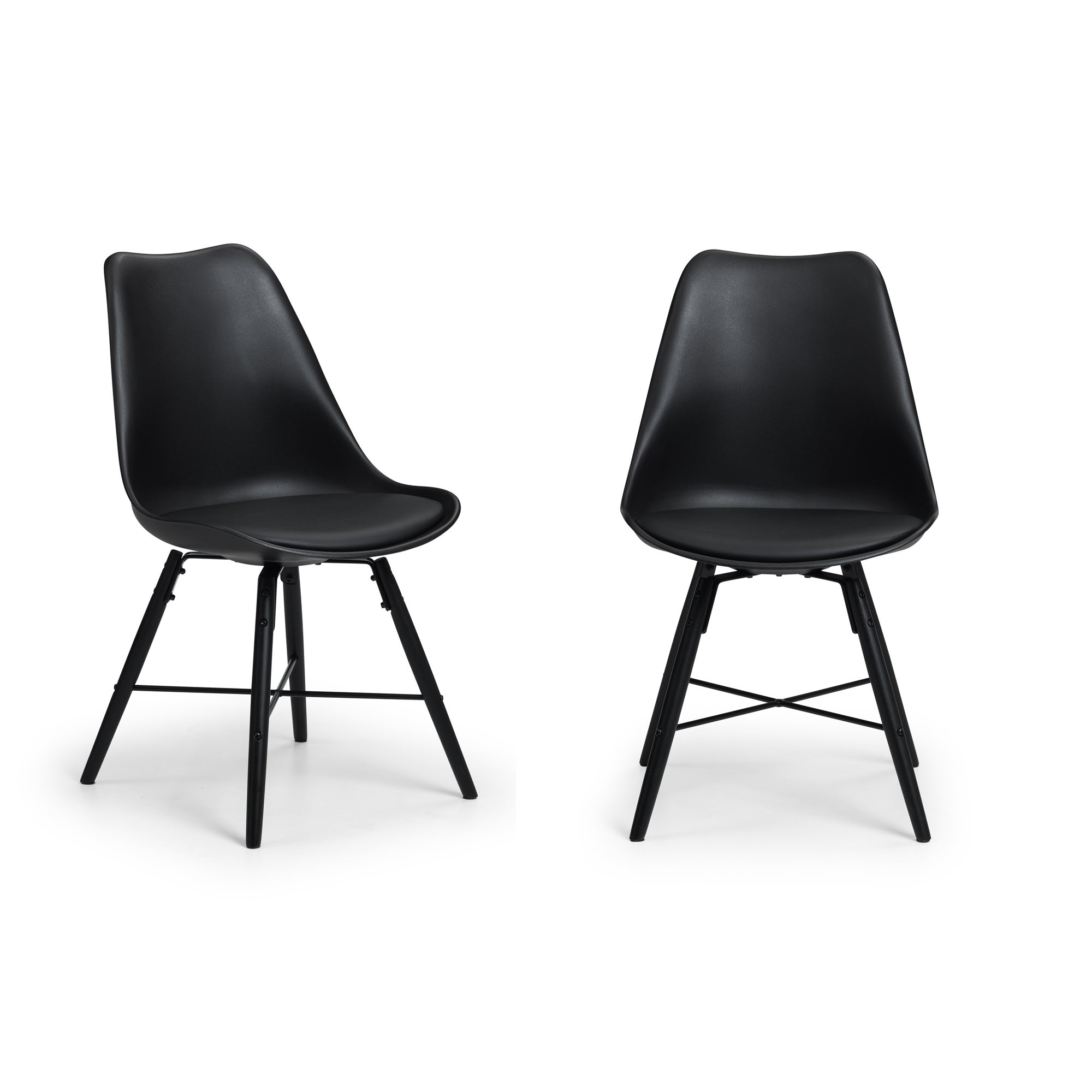 Kari Set Of 2 Dining Chairs Faux Leather Black