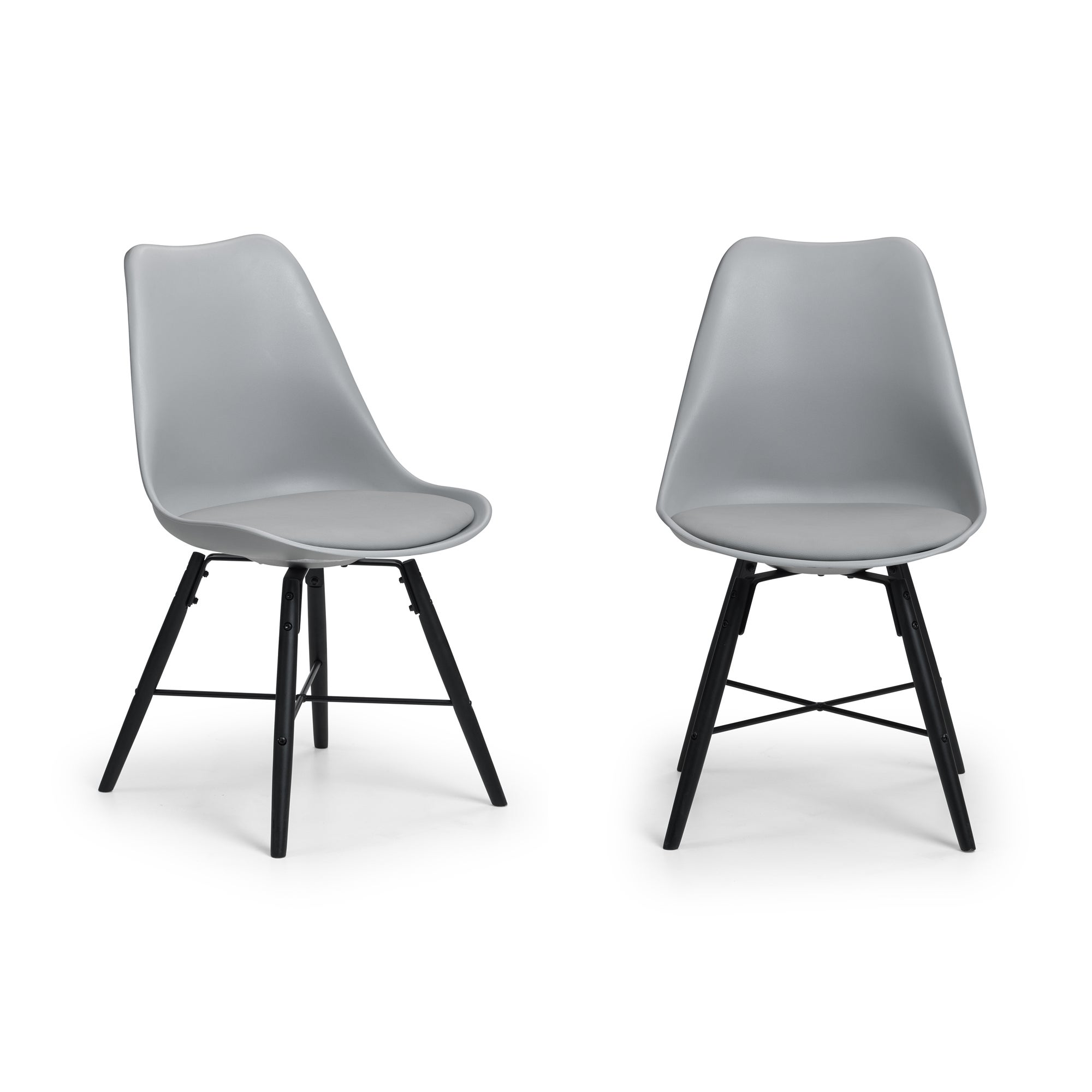 Kari Set Of 2 Dining Chairs Faux Leather Grey