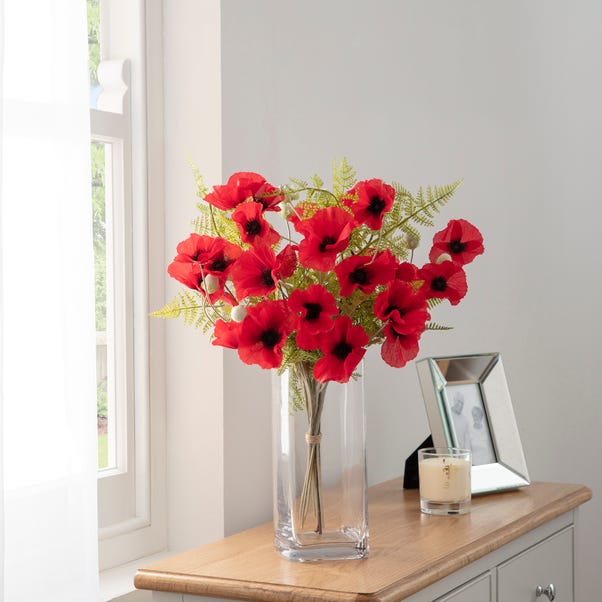 Florals Forever Artificial Red Eleanor Poppy Luxury Bouquet image 1 of 6
