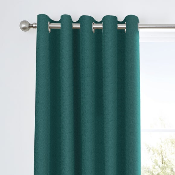 Tyla Teal Eyelet Blackout Curtains | Dunelm