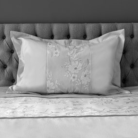 Elene Silver Floral Sequin Oxford Pillowcase