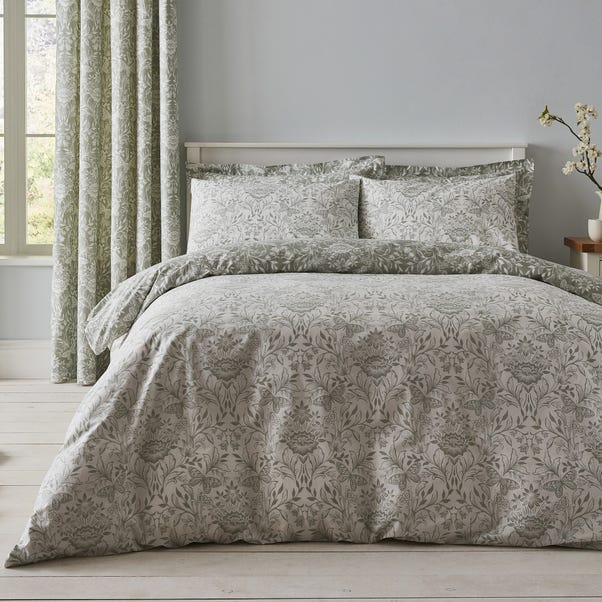 Evesham Green Duvet Cover And Pillowcase Set Dunelm Evesham Green Duvet Cover And, Queen Bedding And Matching Curtains