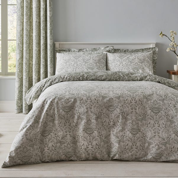 Evesham 100% Cotton Green Duvet Cover and Pillowcase Set image 1 of 6