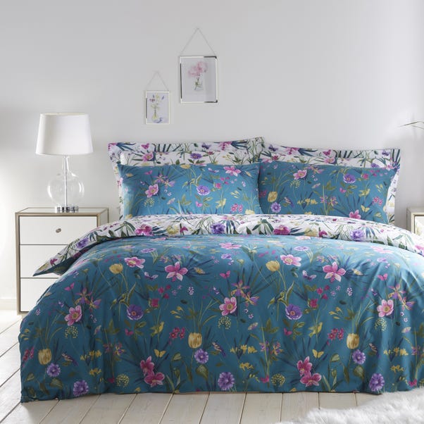 Fleur Blue Duvet Cover And Pillowcase Set Dunelm fleur-blue-duvet-cover-and-pillowcase-set-dunelm