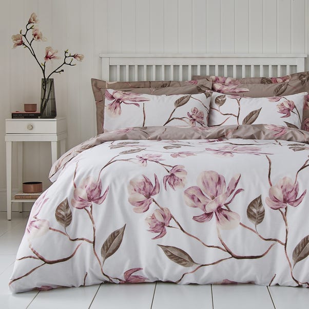 Lois Large Floral Pink Duvet Cover and Pillowcase Set  undefined