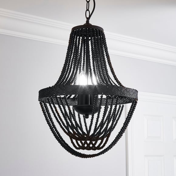 black and white beaded chandelier