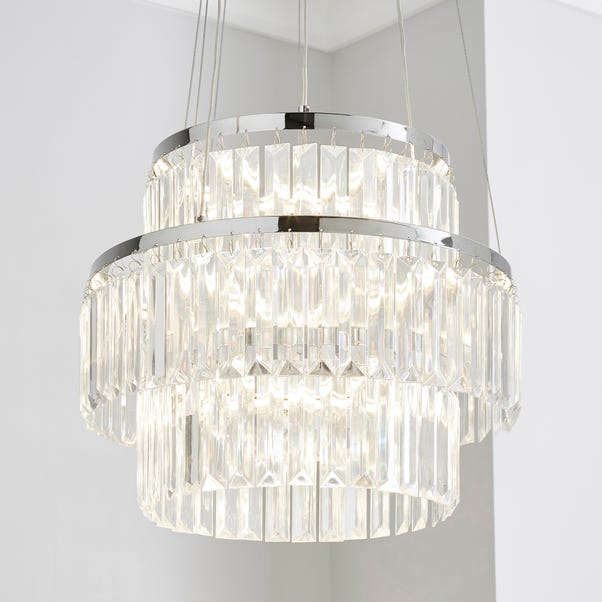 Prism 3 Tier Ceiling Fitting Dunelm - Wilko Audrey 3 Tier Clear Acrylic Pendant Light Shade