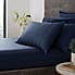 Hotel  Cotton 230 Thread Count Stripe Fitted Sheet Navy undefined