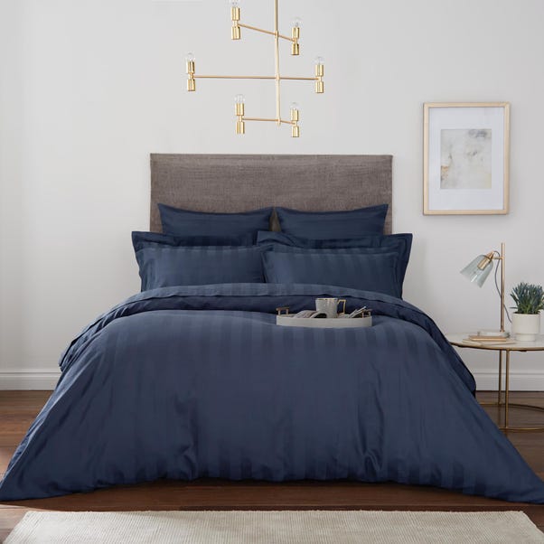 Navy Stripe Duvet Cover, What Is A High Thread Count For Duvet Cover
