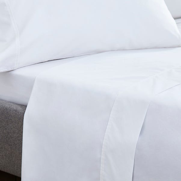 Dorma Egyptian Cotton 400 Thread Count Percale Flat Sheet White undefined