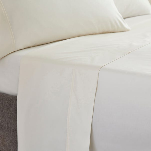 Dorma Egyptian Cotton 400 Thread Count Percale Flat Sheet Cream undefined