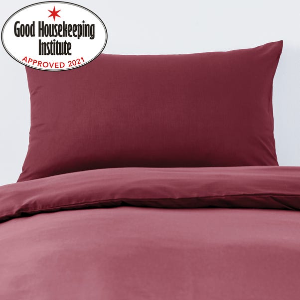 Non Iron Plain Dye Claret Standard Pillowcase Pair