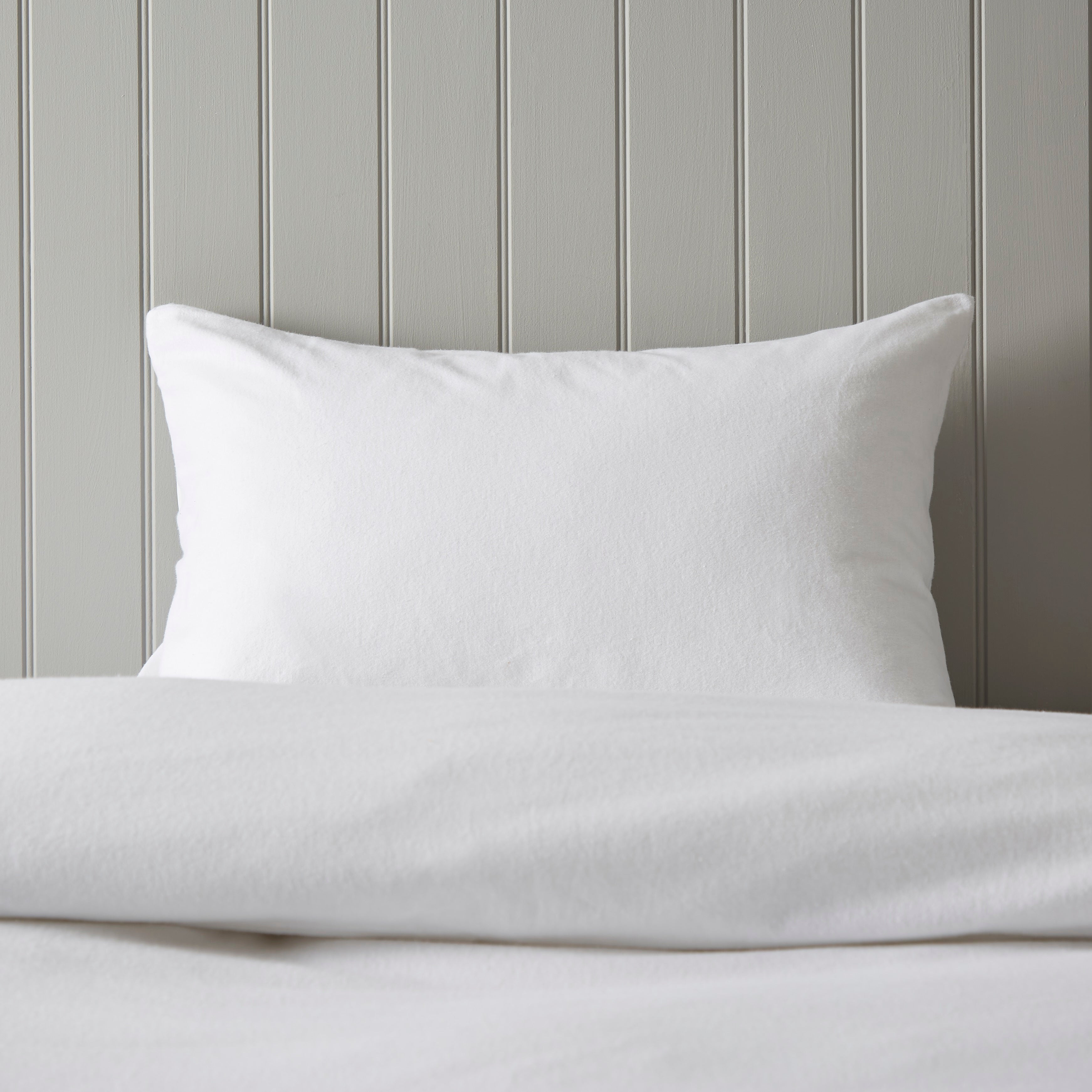 Soft Cosy Luxury Brushed Cotton Standard Pillowcase Pair White