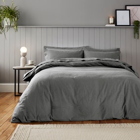 Soft & Cosy Luxury Brushed Cotton Dove Grey Duvet Cover and Pillowcase Set