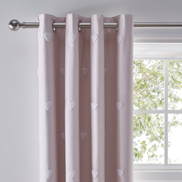 Pink Tufted Hearts Blackout Eyelet Curtains  undefined