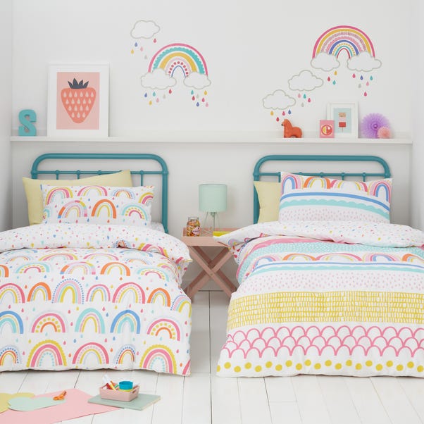 Elements Rainbow Geometric 100 Cotton, Rainbow Twin Bedding Set