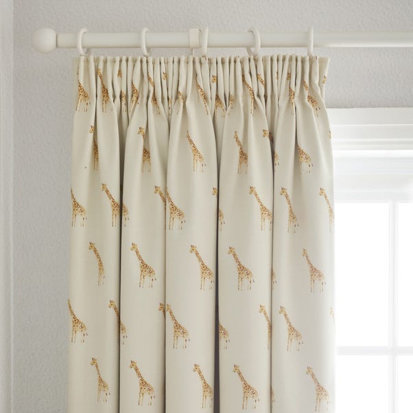 Safari Natural Cotton Thermal Blackout Pencil Pleat Curtains  undefined