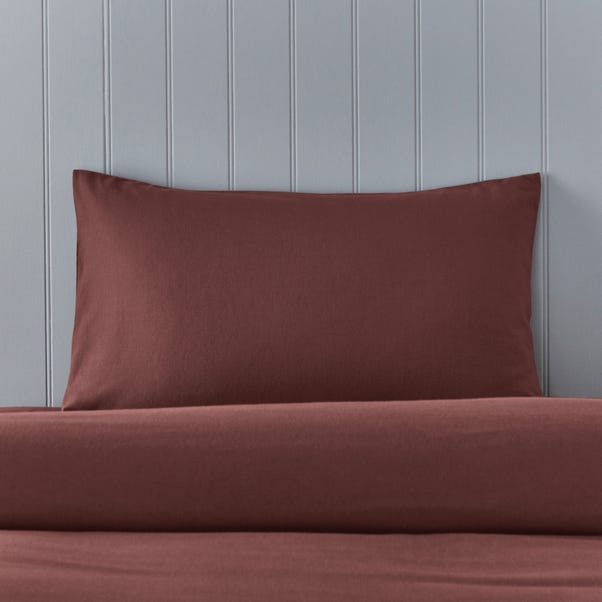 Soft & Cosy Luxury Brushed Cotton Standard Pillowcase Pair Claret