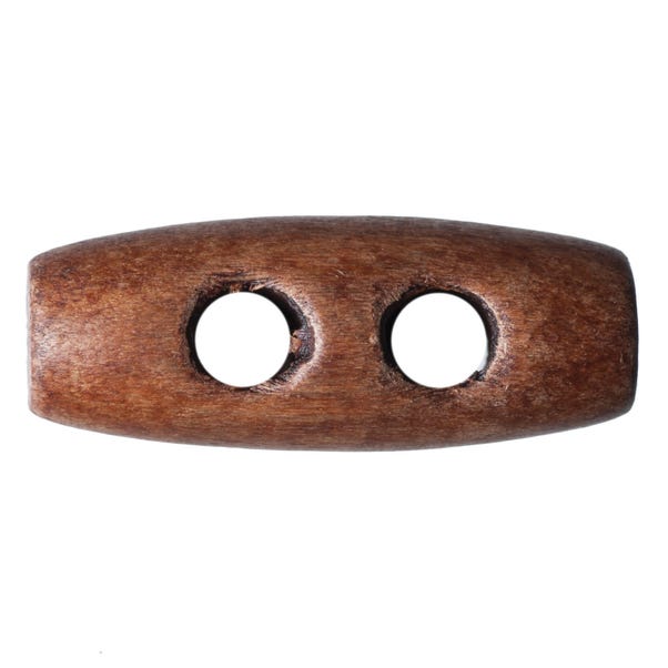 Small Dark Wood Toggle Double Button image 1 of 1