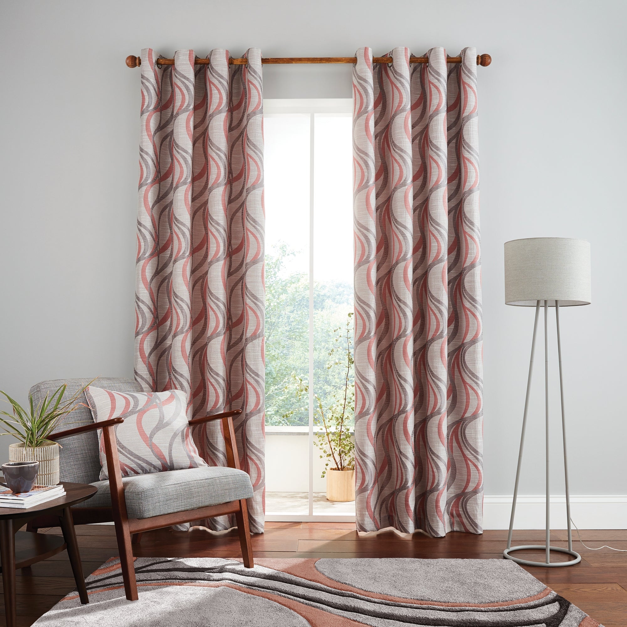 Mirage Rose Eyelet Curtains | Dunelm