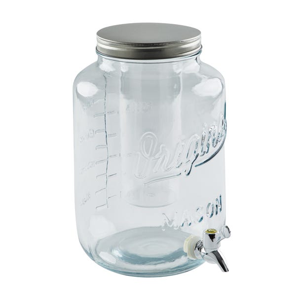 Dunelm 8L Glass Drinks Dispenser with Infuser image 1 of 4