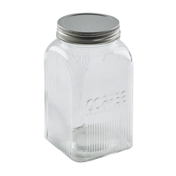 Dunelm Glass Coffee Canister Clear
