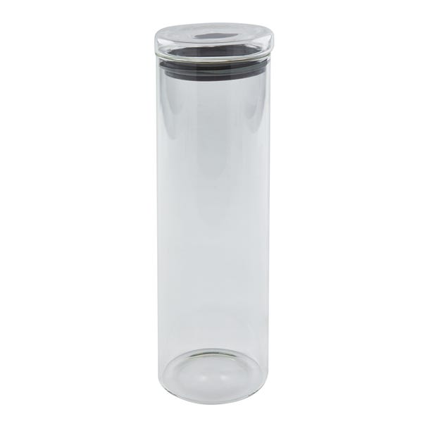 Dunelm Grey 1430ml Glass Jar image 1 of 2