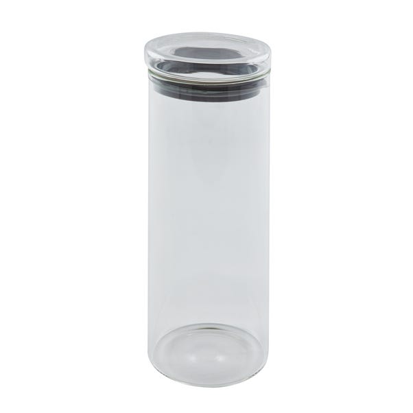 Dunelm Grey 1130ml Glass Jar image 1 of 2
