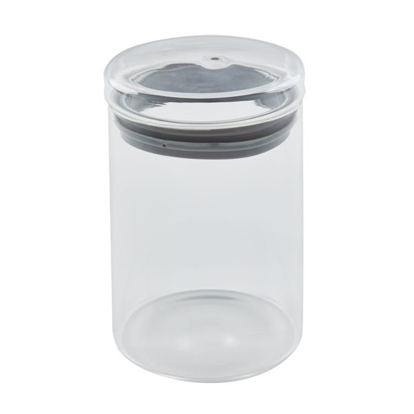 Dunelm Grey 600ml Glass Jar image 1 of 2