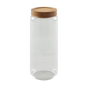 Dunelm 970ml Glass Jar with Acacia Lid
