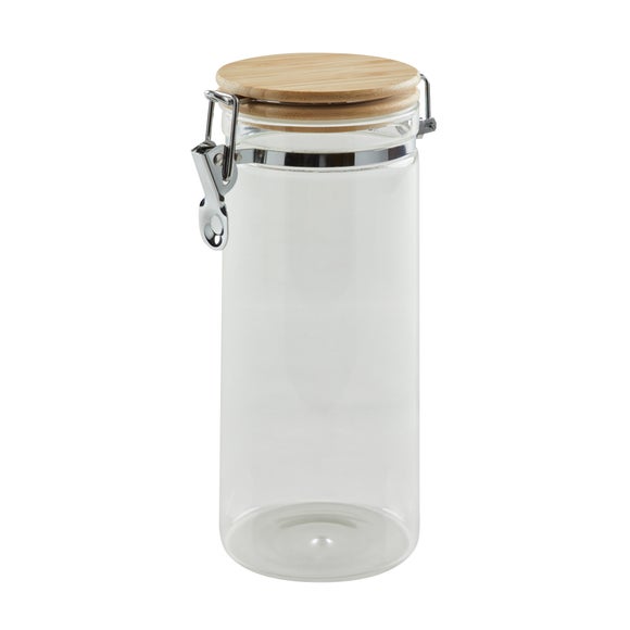Tall Glass Food Container with Clip Top Closure 24.5 cm 