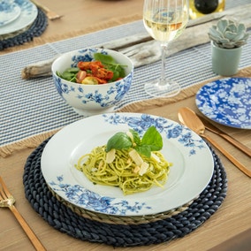 Mikasa Hampton Blue and White Flowers Dinner Plate
