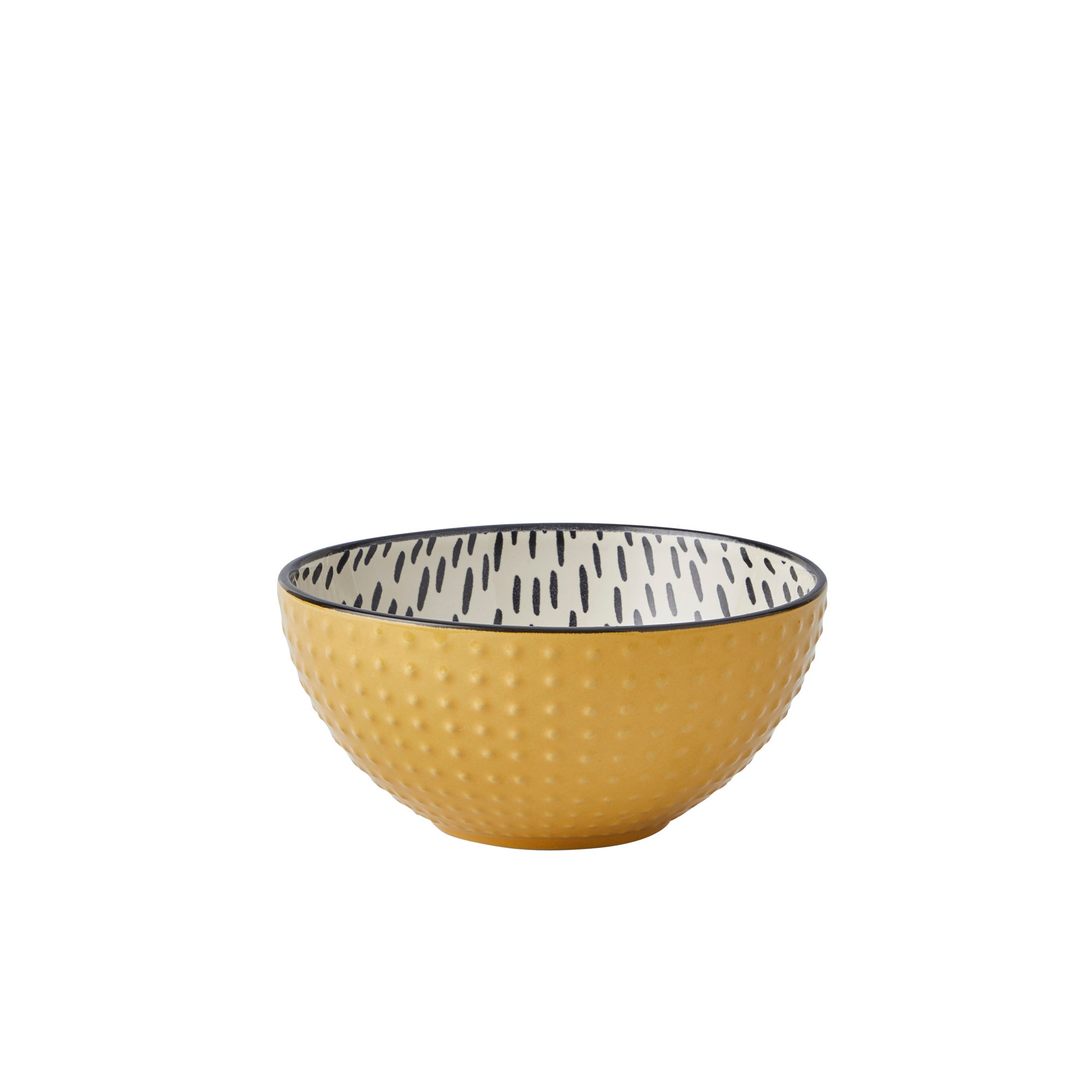 Global Ochre Stoneware Cereal Bowl Yellow And White