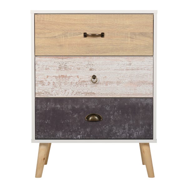 Nordic 3 Drawer Chest, White image 1 of 7