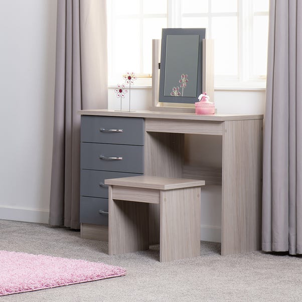 Nevada 4 Drawer Dressing Table Set with Mirror image 1 of 10