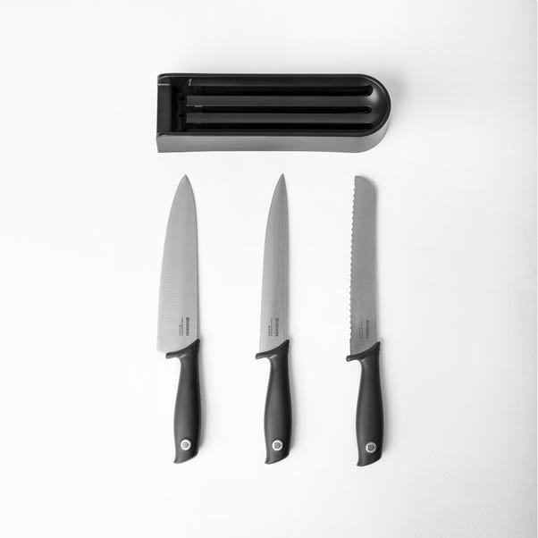 Brabantia Tasty+ Grey Drawer 3 Piece Knife Block Set image 1 of 3