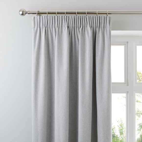 Dunelm Silver Striped Chenille Extra Long Curtains Dunelm Eyelet Top Textured 90 x 108" 