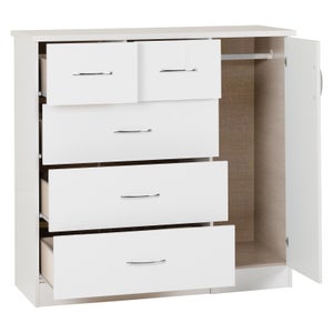 Nevada Small Single 5 Drawer Wardrobe