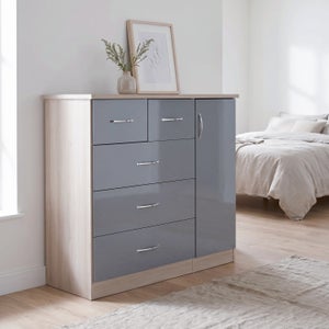 Nevada Small Single 5 Drawer Wardrobe