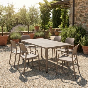 Libeccio 6 Seater Outdoor Dining Set With 6 Bora Chairs