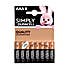 Duracell AAA Simply Batteries Pack of 8 Black
