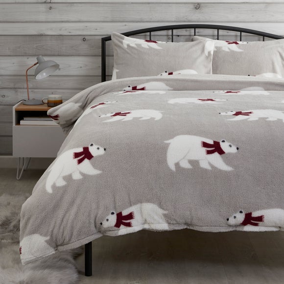 grey teddy duvet cover