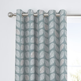 Fusion Delft Duck Egg Eyelet Curtains