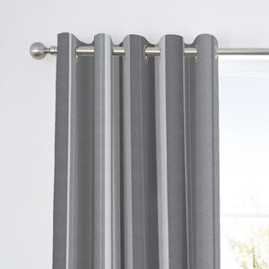 Fusion Whitworth Striped Eyelet Curtains