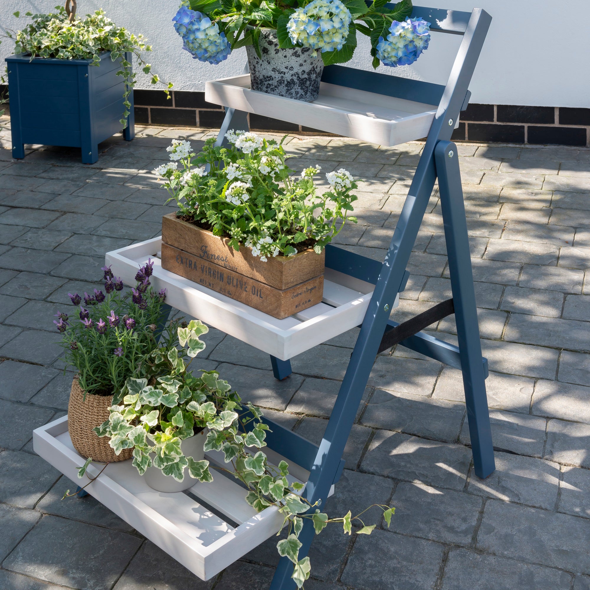 Galaxy Small Ladder Plant Stand White/Grey