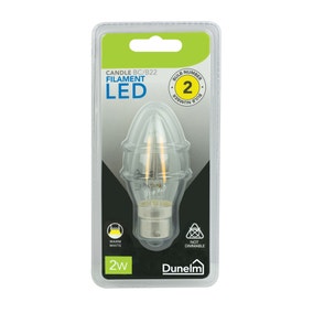 Dunelm 2 Watt BC LED Filament Candle Bulb