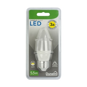 Dimmable 5.5 Watt LED ES Pearl Candle Bulb
