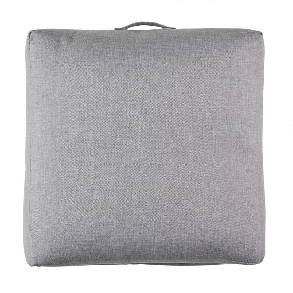 Linen Look Slub Floor Cushion Grey