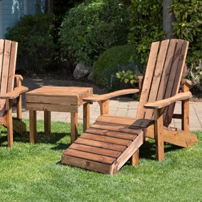 Charles Taylor 2 Seater Wooden Aidendack Lounger Set