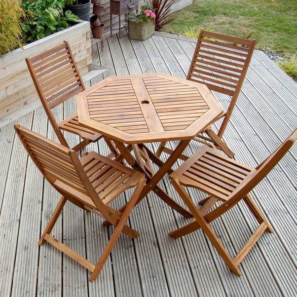 Octagonal 4 Seater Dining Set image 1 of 6